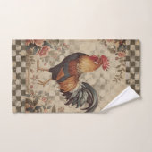 Lovely Vintage Rooster and Flowers Pattern  Bad Handdoek (Handdoek)