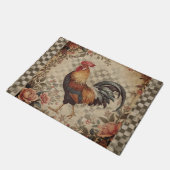 Lovely Vintage Rooster and Flowers Pattern  Deurmat (Schuin)