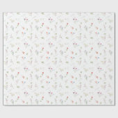 Lovely Watercolor Flower Wrapping Paper Cadeaupapier (Vlak)