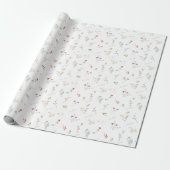 Lovely Watercolor Flower Wrapping Paper Cadeaupapier (Uitgerold)