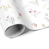 Lovely Watercolor Flower Wrapping Paper Cadeaupapier (Rol Hoek)