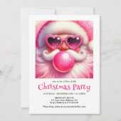 Lovely Watercolor Pink Santa Bubble Gum Christmas  Kaart (Voorkant)