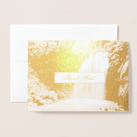 Lovely Waterfall Bedankt Folie Kaarten (Voorkant met envelop)