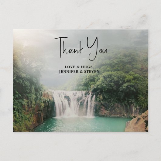 Lovely Waterfall door een Lush Green Forest Dank j Briefkaart (Voorkant)