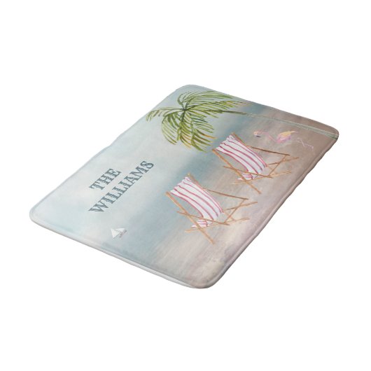 Lovely Waterverf Beach Scene Bath Mat (Gekanteld)