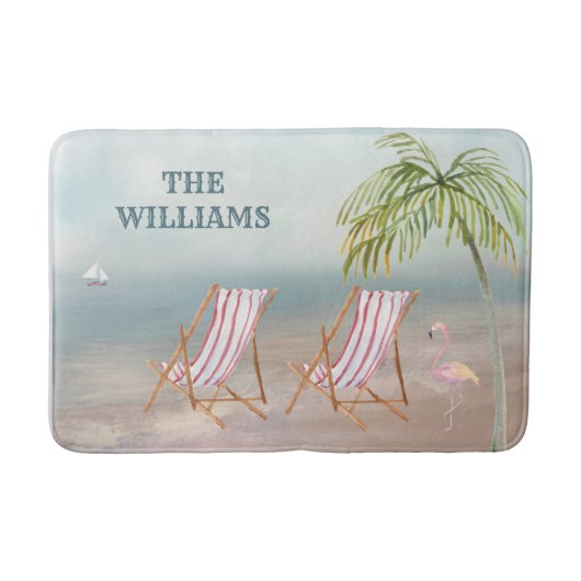 Lovely Waterverf Beach Scene Bath Mat (Voorkant)