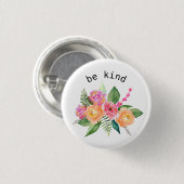 Lovely Waterverf Bouquet Be Sind pin back Button (Voorkant /achterkant)