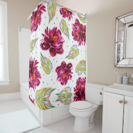 Lovely Waterverf Floral Douchegordijn