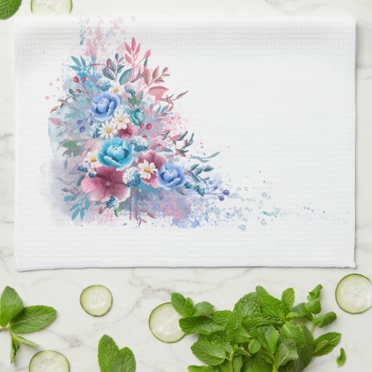 Lovely Waterverf Floral Theedoek (Gevouwen)