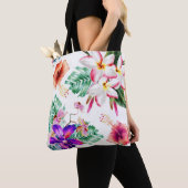 Lovely waterverf Floral Tote Bag (Dichtbij)