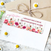 Lovely Waterverf Flower Garden Return-adres Etiket