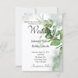 Lovely waterverf greenery bruiloft-uitnodiging kaart