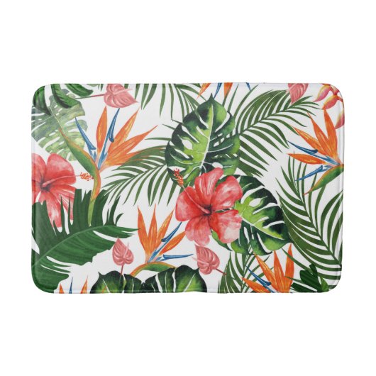 Lovely Waterverf Tropical Floral Greenery Pattern Badmat (Voorkant)