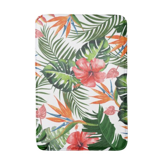 Lovely Waterverf Tropical Floral Greenery Pattern Badmat (Voorkant Verticaal)