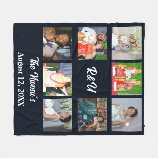 Lovely Wedding Collage Fleece Deken (Voorkant (Horizontaal))