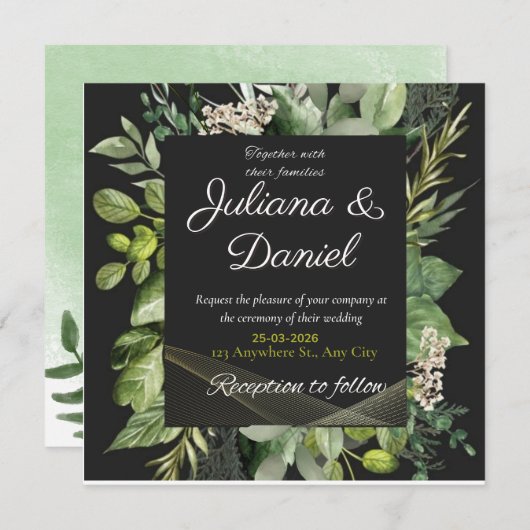 lovely wedding invitation kaart (Voorkant / Achterkant)