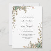 Lovely White Bellflower verlaat de witte bruiloft Kaart (Voorkant)