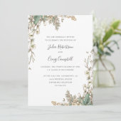 Lovely White Bellflower verlaat de witte bruiloft Kaart (Staand voorkant)