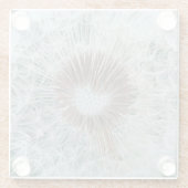 Lovely White Dandelion Glazen Onderzetter (Achterkant)