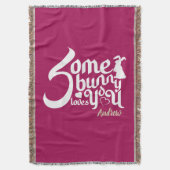 Lovely White en Magenta Bunny Pun Typography Deken (Voorkant Verticaal)