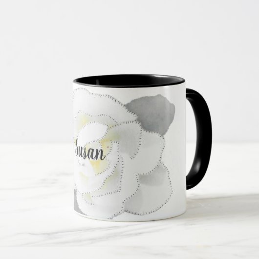 Lovely White Gardenia Flower on White Mok (Voorkant rechts)