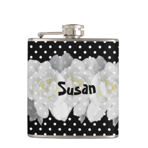 Lovely White Gardenia Flowers on Black and White Heupfles