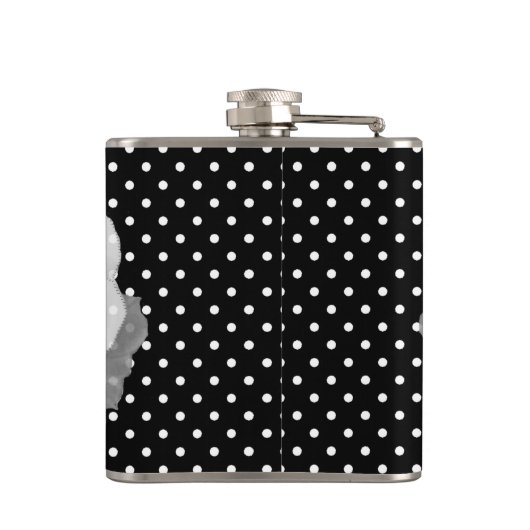 Lovely White Gardenia Flowers on Black and White Heupfles (Achterkant)