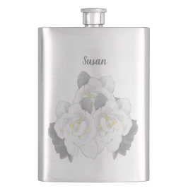 Lovely White Gardenia Flowers on Silver Flacon