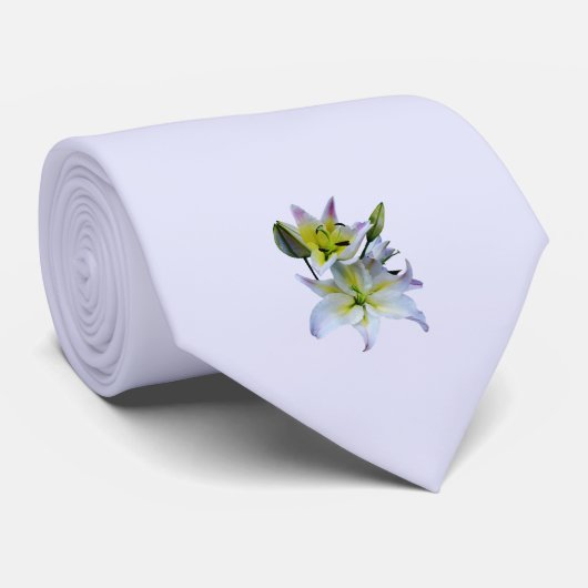 Lovely White Lilies Stropdas (Opgerold)