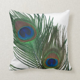 Lovely White Peacock Feather Kussen