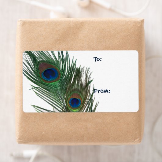 Lovely White Peacock Gift Label (Insitu)