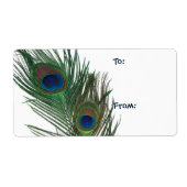 Lovely White Peacock Gift Label (Voorkant)