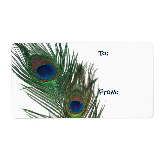 Lovely White Peacock Gift Label (Voorkant)