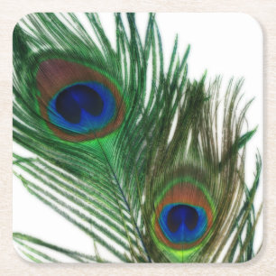 Lovely White Peacock Kartonnen Onderzetters