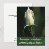 Lovely White Rosebud wenskaart Notitiekaartje (Voorkant / Achterkant)