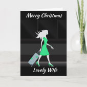 **LOVELY WIFE* MERRY CHRISTMAS FEESTDAGEN KAART (Voorkant)