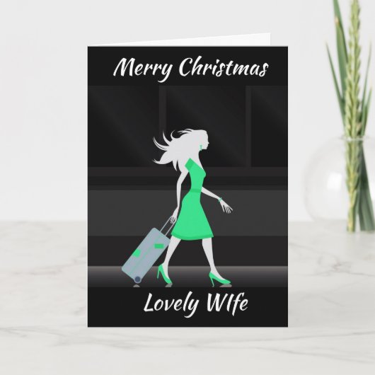 **LOVELY WIFE* MERRY CHRISTMAS FEESTDAGEN KAART (Voorkant)