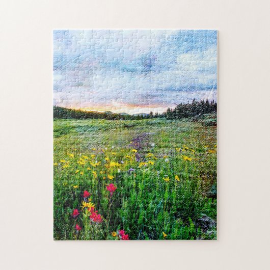 Lovely Wildflower Field Natuur Landscape Legpuzzel (Verticaal)