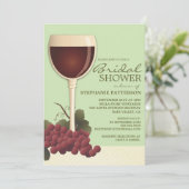 Lovely Wine & Grapes Bridal Shower Invitation Kaart (Staand voorkant)