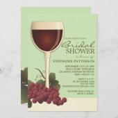 Lovely Wine & Grapes Bridal Shower Invitation Kaart (Voorkant / Achterkant)