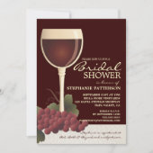 Lovely Wine & Grapes Bridal Shower Invitation Kaart (Voorkant)