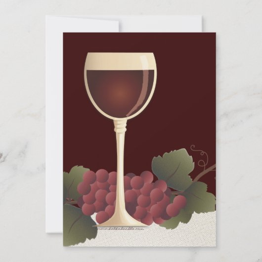 Lovely Wine & Grapes Bridal Shower Invitation Kaart (Achterkant)
