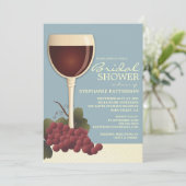Lovely Wine & Grapes Bridal Shower Invitation Kaart (Staand voorkant)