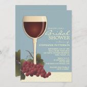 Lovely Wine & Grapes Bridal Shower Invitation Kaart (Voorkant / Achterkant)