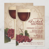 Lovely Wine & Grapes Bridal Shower Invitation Kaart (Voorkant / Achterkant)