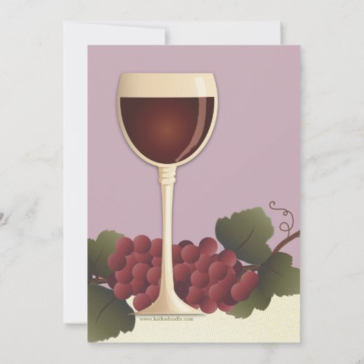 Lovely Wine & Grapes Bridal Shower Invitation Kaart (Achterkant)