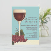 Lovely Wine & Grapes Rehearsal Dinner Invitation Kaart (Staand voorkant)