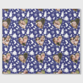 Lovely Winter Pattern Photo Collage Kerstmis Cadeaupapier (Vlak)