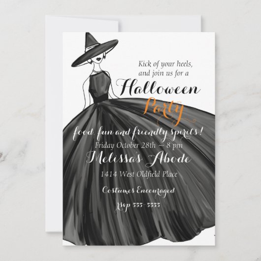 Lovely Witch Halloween Uitnodiging (Voorkant)
