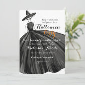 Lovely Witch Halloween Uitnodiging (Staand voorkant)